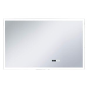 vidaXL Lustro łazienkowe z LED, czujnikiem dotyku i zegarem, 100x60 cm