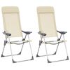vidaXL Składane krzesła turystyczne, 2 szt., kremowe, aluminiowe