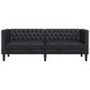 vidaXL Sofa Chesterfield Czarny 194 x 74.5 x 70.5 cm Skóra syntetyczna