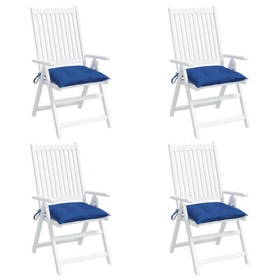 vidaXL Poduszki na krzesła, 4 szt., niebieskie, 40x40x7 cm, tkanina