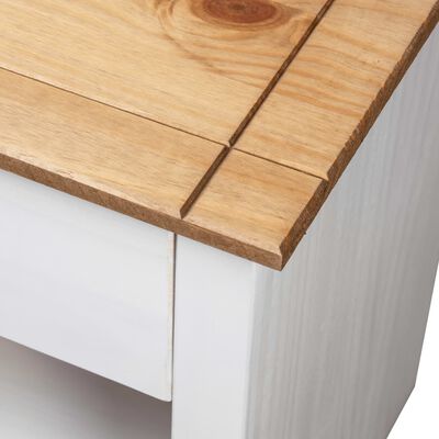 vidaXL Szafka nocna, biała, 46x40x57 cm, drewno sosnowe, seria Panama