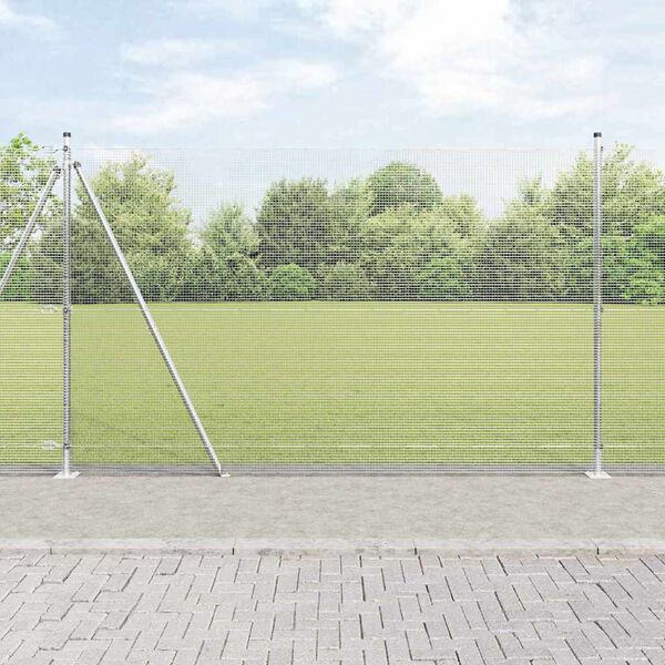 vidaXL Ogrodzenie z słupkami Srebrny 1.5 x 10 m Stal