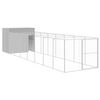 vidaXL Buda dla psa, z wybiegiem, jasnoszara, 214x865x181 cm, stal