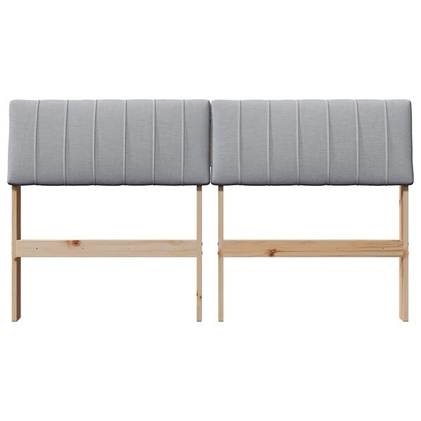 vidaXL Tapicerowane wezgłowie Jasnoszary 135 cm Lite drewno sosnowe