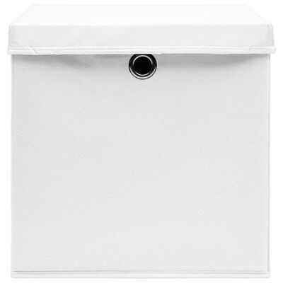 vidaXL Pudełka z pokrywami, 4 szt., 28x28x28 cm, białe