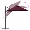 vidaXL Parasol plażowy Bordeaux Czerwony 372 x 198 x 243 cm