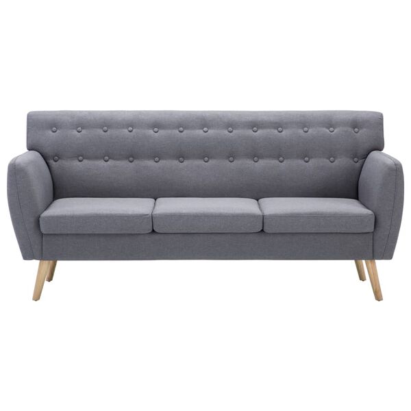 vidaXL 3-osobowa sofa tapicerowana tkaniną, 172x70x82 cm, jasnoszara