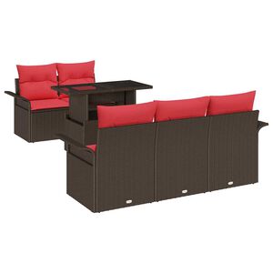 vidaXL Zestaw Sof na Ogr&oacute;d z poduszką 6 pcs Brązowy polirattan