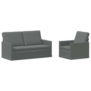 vidaXL Zestaw Sof 2 pcs ciemnoszary tkanina
