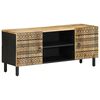 vidaXL Szafka pod TV, czarne, 105x33,5x46 cm, lite surowe drewno mango