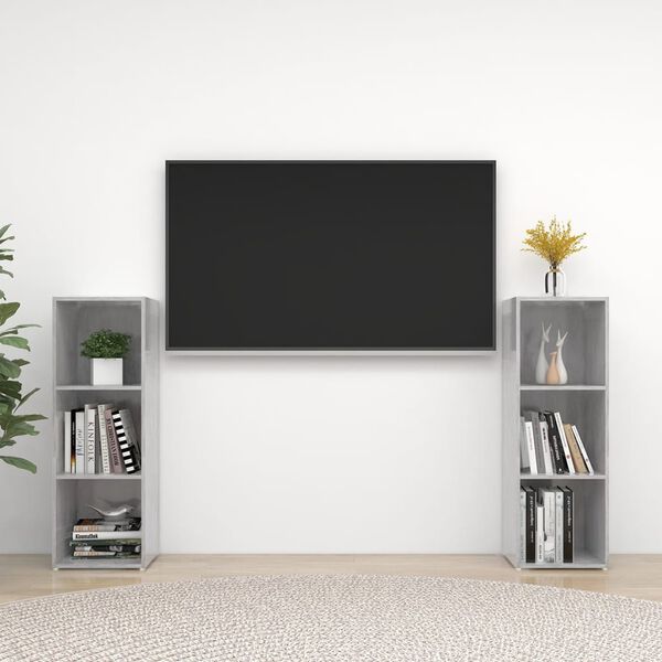 vidaXL Szafki TV, 2 szt., szarość betonu, 107x35x37 cm