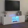 vidaXL Szafka pod TV z oświetleniem LED, biała, połysk, 120x30x36 cm