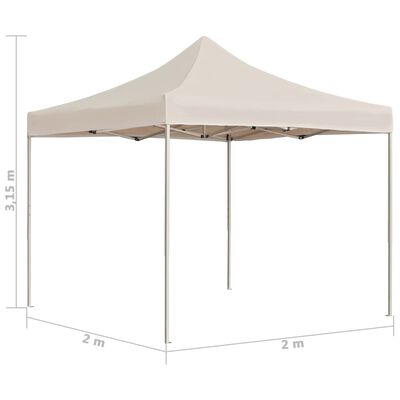 vidaXL Profesjonalny namiot imprezowy, aluminium, 2x2 m, kremowy