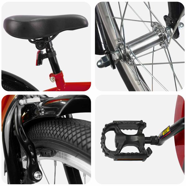 vidaXL Rower Dziecięcy 18 Cali dla dzieci w wieku 5-7 lat Czerwony