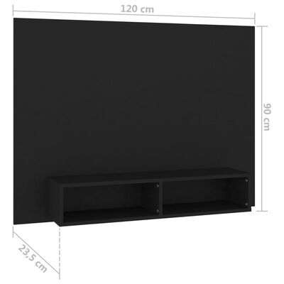 vidaXL Wisząca szafka pod TV, czarna, 120x23,5x90 cm, płyta wiórowa