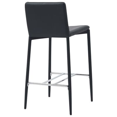 vidaXL Krzesła barowe, 4 szt., czarne, sztuczna skóra
