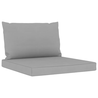 vidaXL Ogrodowa sofa 3-os. z palet, z szarymi poduszkami, sosna