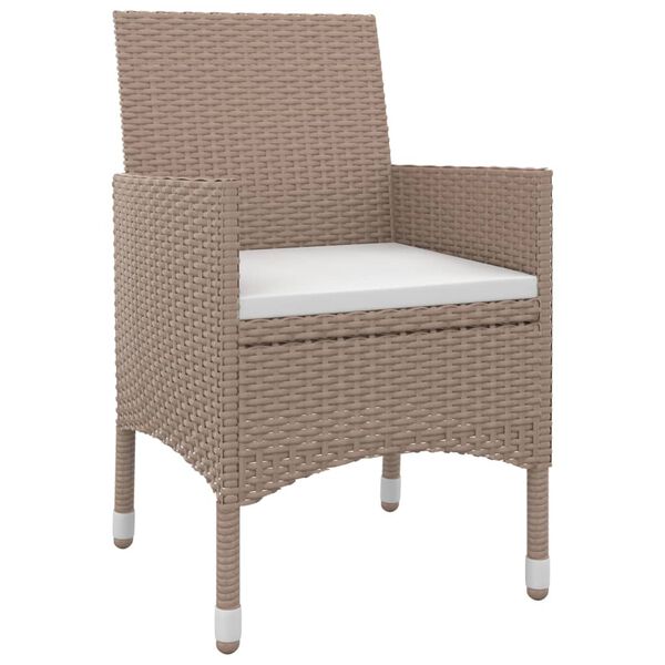 vidaXL 7-cz. zestaw mebli ogrodowych z poduszkami, rattan PE i szkło