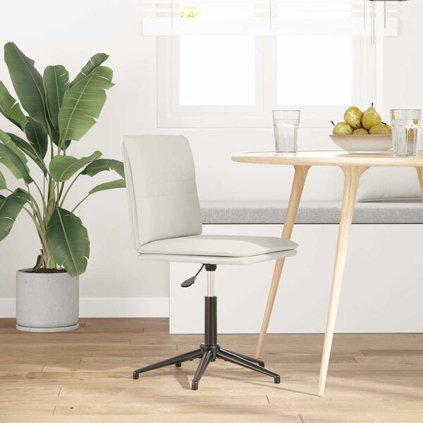 vidaXL Krzesło stołowe, kremowe, obite aksamitem