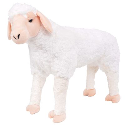 vidaXL Pluszowa owca, stojąca, biała, XXL