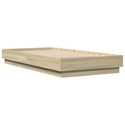 vidaXL Rama łóżka, dąb sonoma, 90x190 cm, materiał drewnopochodny