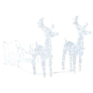 vidaXL Świąteczna dekoracja renifery z saniami, 160 diod LED, 130 cm