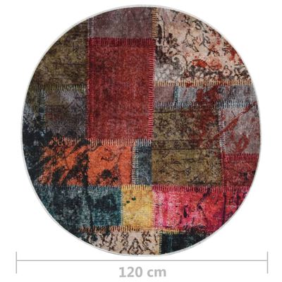 vidaXL Dywan z możliwością prania, patchwork, 120 cm, kolorowy