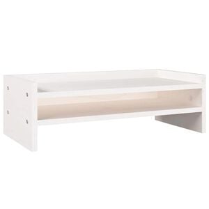 vidaXL Podstawka na monitor, biała, 50x24x16 cm, lite drewno sosnowe