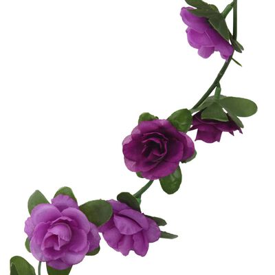 vidaXL Sztuczne girlandy kwiatowe, 6 szt., jasny fiolet, 240 cm