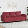 vidaXL 3-osobowa sofa, winna czerwień, 180 cm, sztuczna sk&oacute;ra