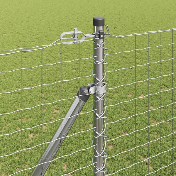 vidaXL Słupek ogrodzeniowy. Inny 26 pcs Szary 3,2 x 3,2 x 170 cm Stal