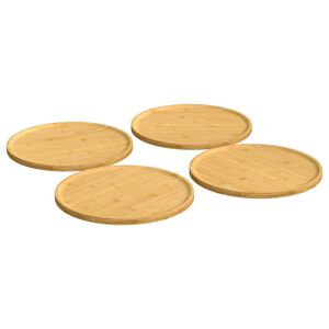vidaXL Talerze na pizzę, 4 szt., &Oslash;32x1,5 cm, bambus