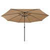 vidaXL Parasol ogrodowy z LED, 400 cm, taupe