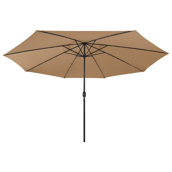 vidaXL Parasol ogrodowy z LED, 400 cm, taupe