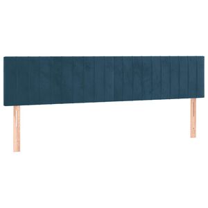 vidaXL Zagł&oacute;wki, ciemnoniebieski, 200x5x78/88 cm, aksamit
