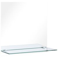 vidaXL Lustro ścienne z półką, 40x40 cm, hartowane szkło