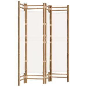 vidaXL Składany parawan 4-panelowy, 160 cm, bambus i pł&oacute;tno