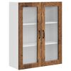 vidaXL Szafka szklana na ścianę PORTO Stare drewno 80 x 31 x 100 cm