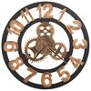 vidaXL Zegar ścienny, metalowy, 58 cm, złoto-czarny
