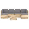 vidaXL 7-cz. zestaw wypoczynkowy do ogrodu, z poduszkami, drewniany