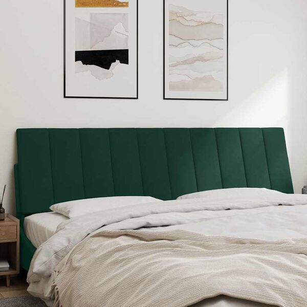 vidaXL Poduszka na wezgłowie, Hanko, ciemnozielona, 180 cm, aksamitna