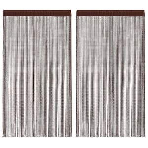 vidaXL Zasłony sznurkowe, 2 sztuki, 100 x 250 cm, brązowe