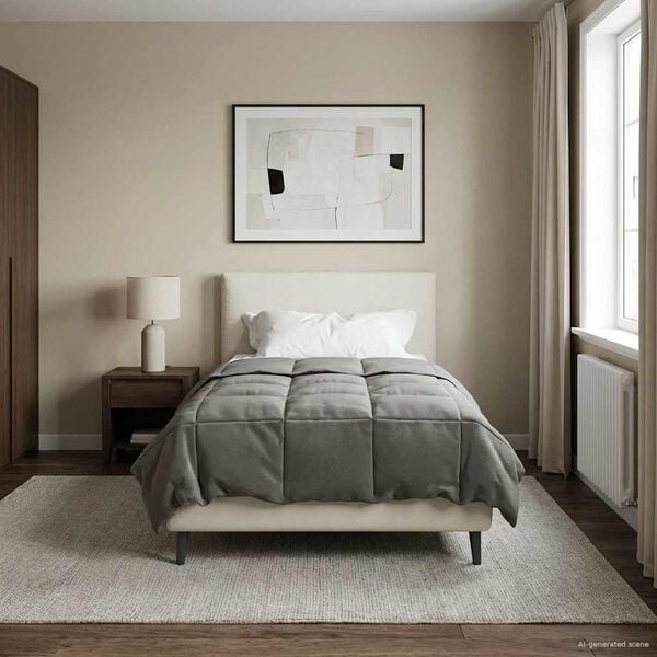 vidaXL Kołdra na cały rok Jasnoszary 155 x 200 cm Mikrofibra