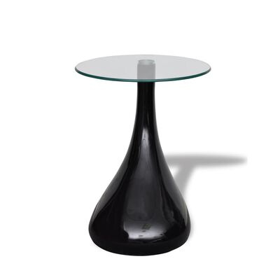 vidaXL 2 czarne stoliki z okrągłym, szklanym blatem, wysoki połysk