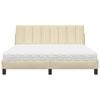 vidaXL Ł&oacute;żko z materacem, Hanko, kremowe, 160x200 cm, tkanina
