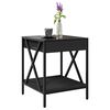 vidaXL Stolik kawowy z LED Infinity, czarny, 40x40x49 cm