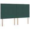 vidaXL Ł&oacute;żko z miejscem na przechowywanie i LED Ciemna zieleń Aksamit