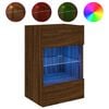 vidaXL Ścienna szafka TV z LED, brązowy dąb, 40x30x60,5 cm