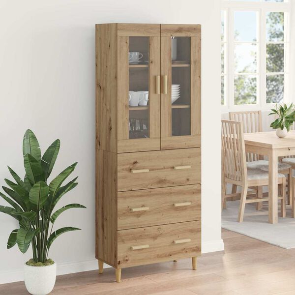 vidaXL Highboard z szufladą Dąb rzemieślniczy 69,5 x 34 x 180 cm
