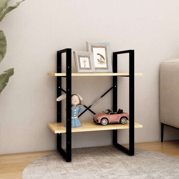 vidaXL 2-poziomowy regał na książki, 60x30x70 cm, lite drewno sosnowe